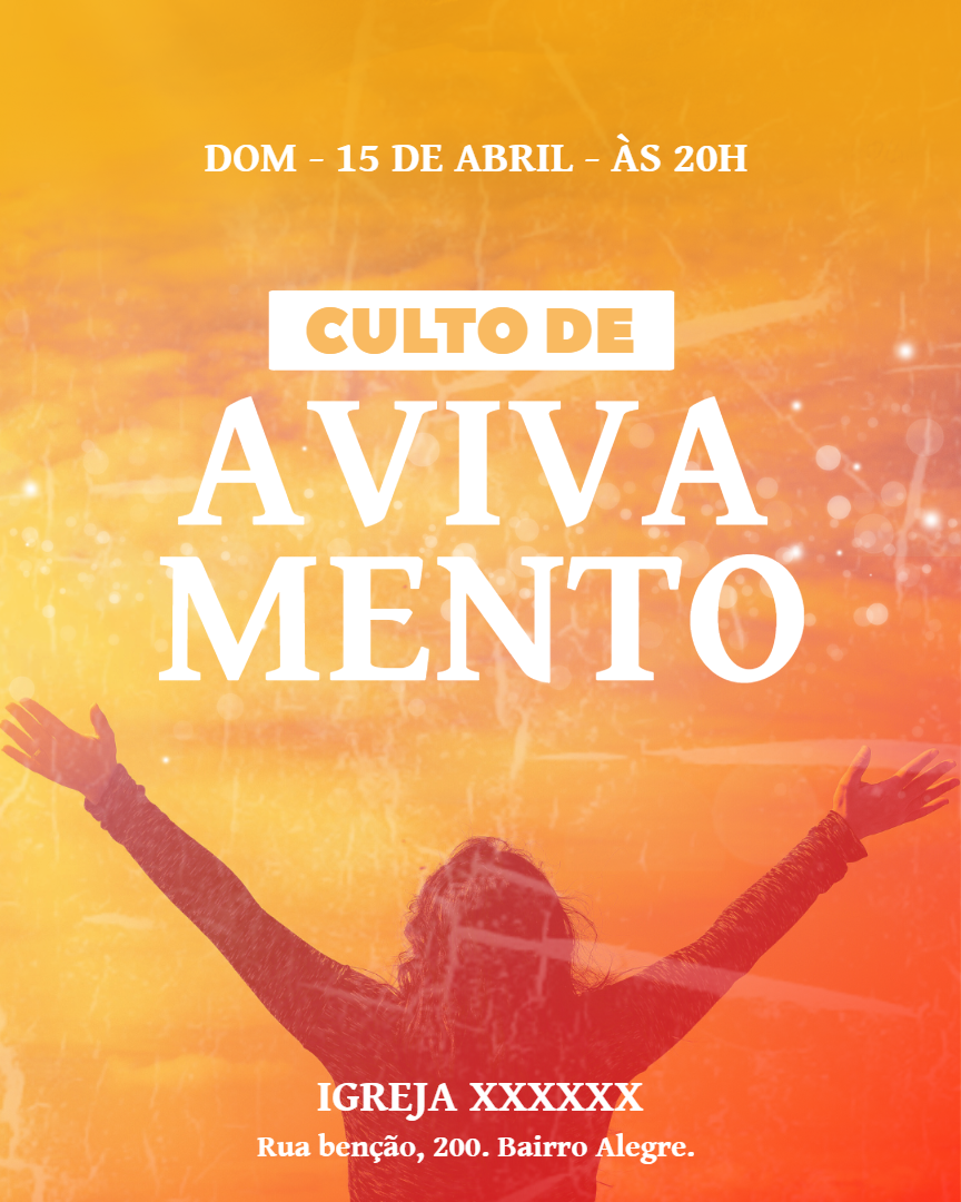 Convite para Culto de Avivamento para Editar Online Convite para Culto de Avivamento para Editar Online