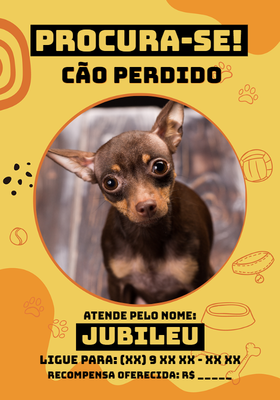 Cartaz de Animal Perdido com Foto para Editar Online Cartaz de Animal Perdido com Foto para Editar Online