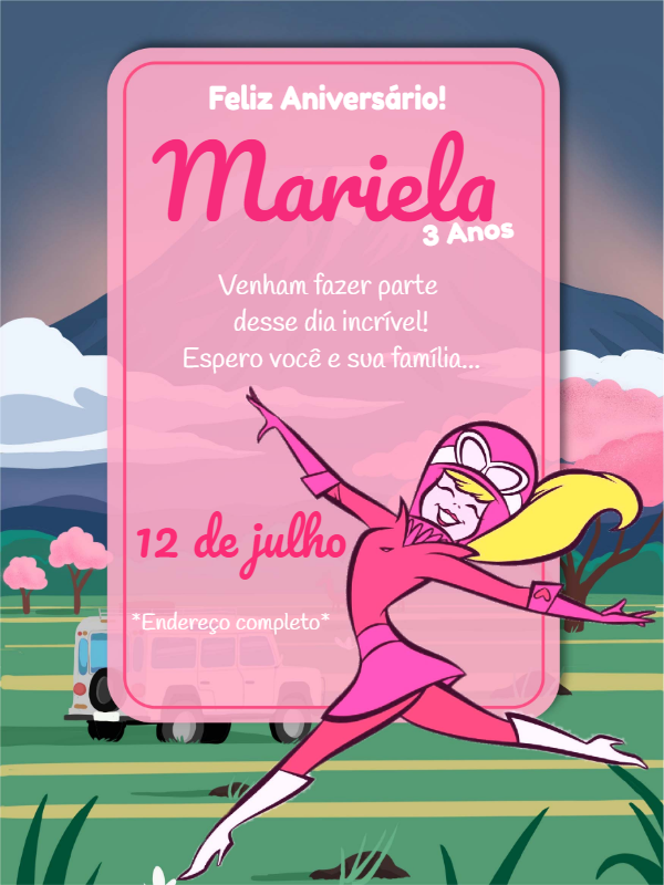 Convite de Aniversário Penélope Charmosa para Editar Online Convite de Aniversário Penélope Charmosa para Editar Online