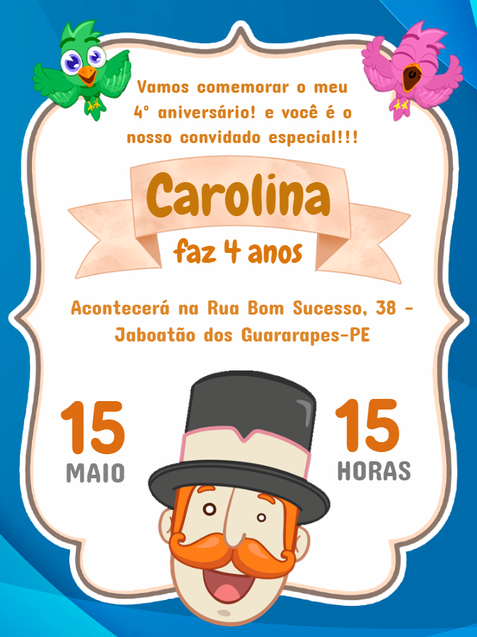 Convite de Aniversário Mundo Bita para Editar Online Convite de Aniversário Mundo Bita para Editar Online