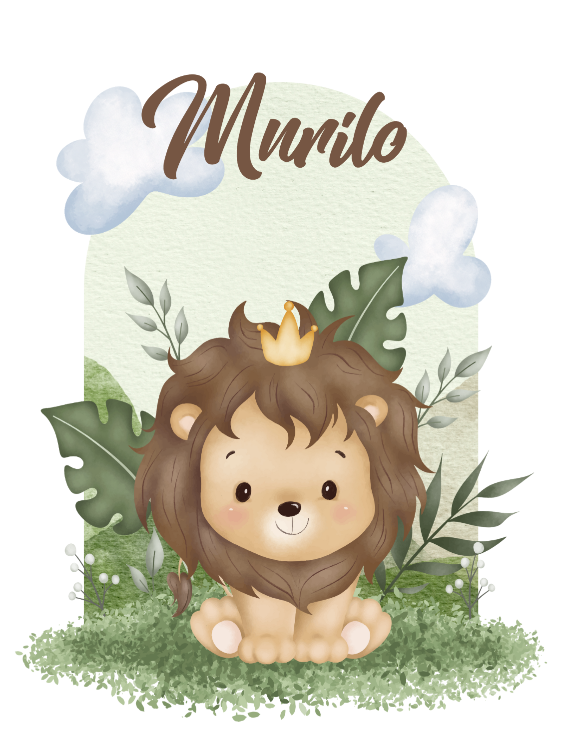 Arte Quadro Leãozinho Aquarela para Editar Online Arte Quadro Leãozinho Aquarela para Editar Online