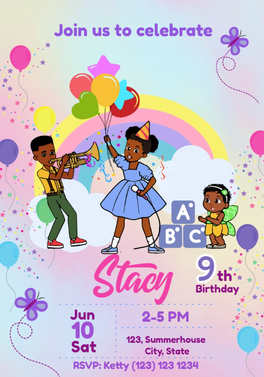 Musical Characters Birthday Invitation to Edit Online Musical Characters Birthday Invitation to Edit Online