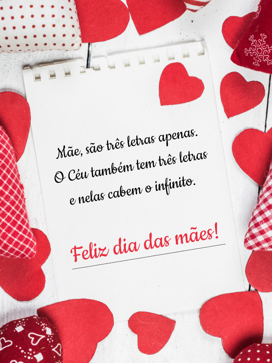 Cartão Dia das Mães com Corações para Editar Online