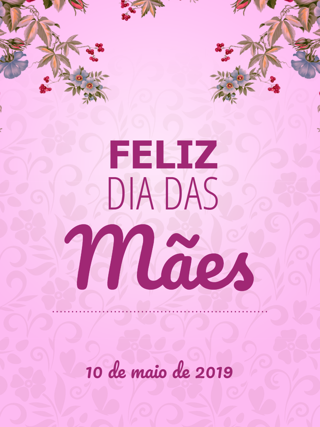 Cartão Dia das Mães Floral para Editar e Imprimir Cartão Dia das Mães Floral para Editar e Imprimir