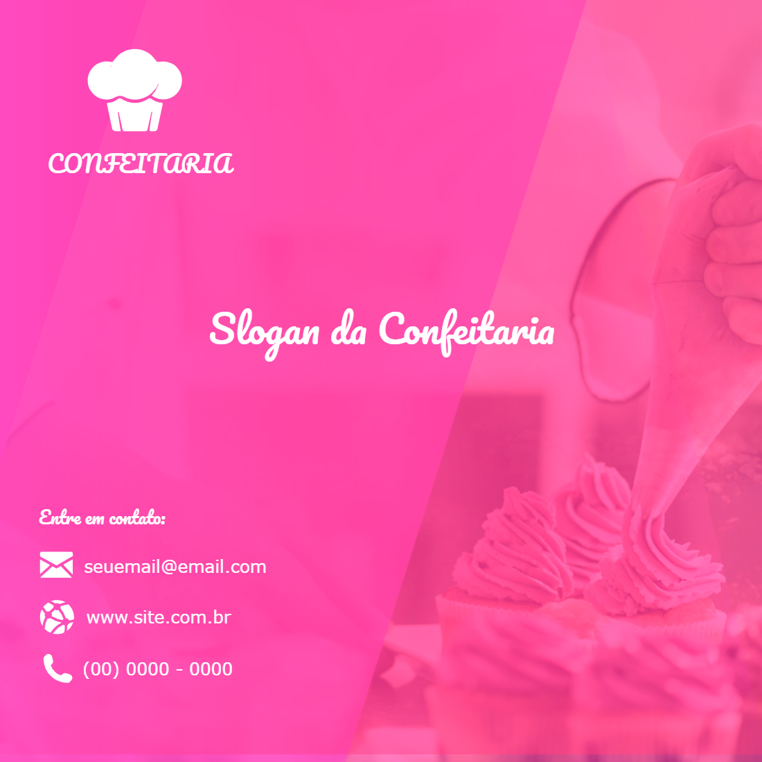 Folheto para Confeitaria com Logo e Contatos para Editar Online Folheto para Confeitaria com Logo e Contatos para Editar Online