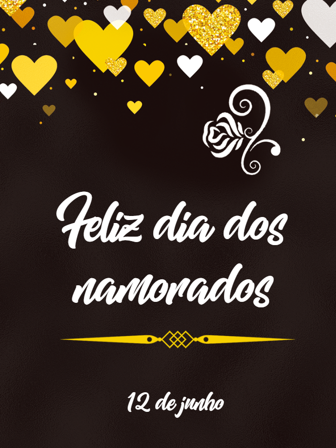 Post Dia dos Namorados com Corações Dourados para Editar