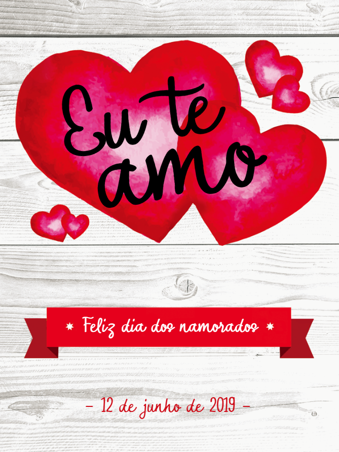 Cartão Dia dos Namorados com Corações para Editar Online Cartão Dia dos Namorados com Corações para Editar Online