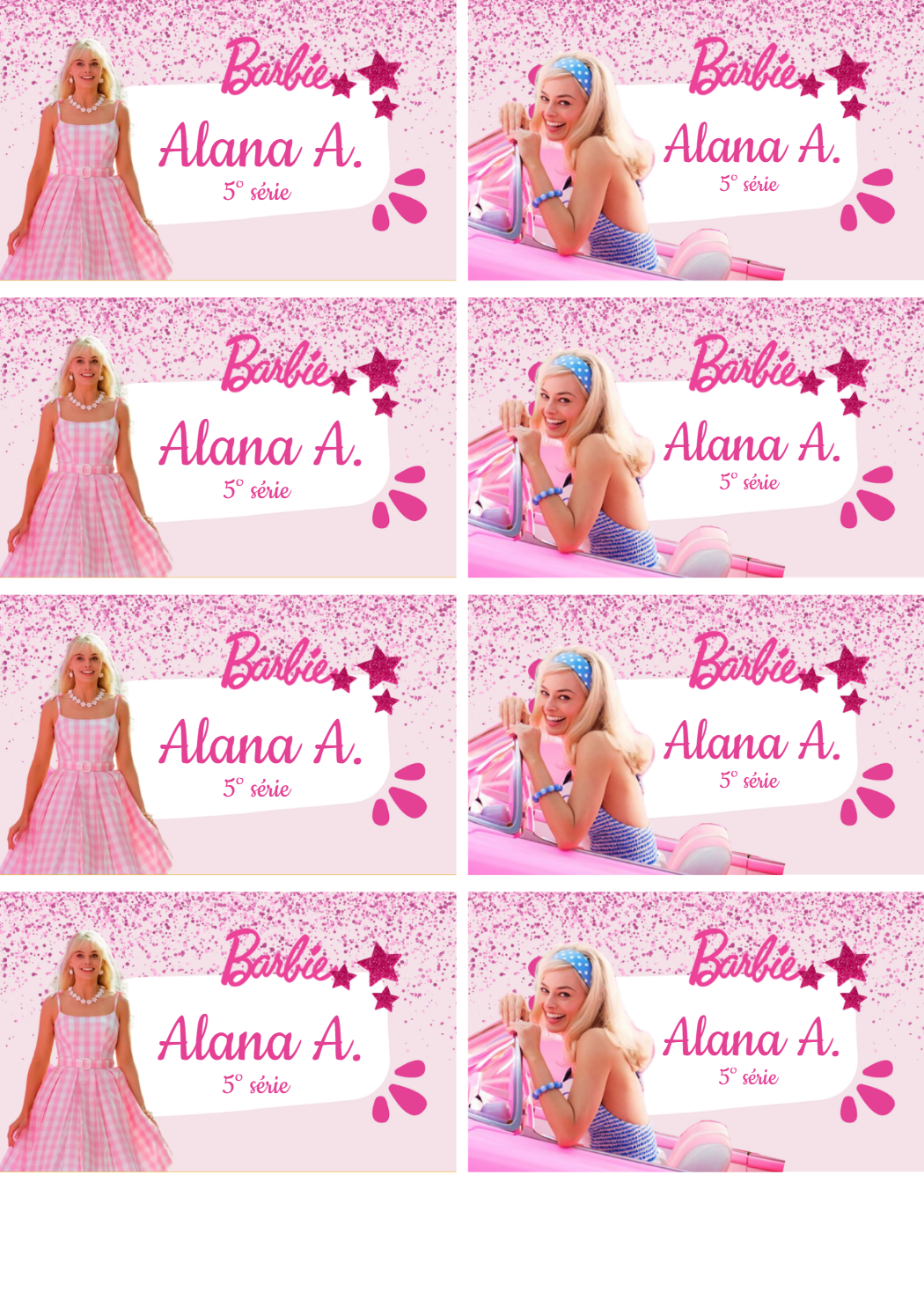 Etiqueta Escolar Barbie O Filme Editável Online para Imprimir Etiqueta Escolar Barbie O Filme Editável Online para Imprimir