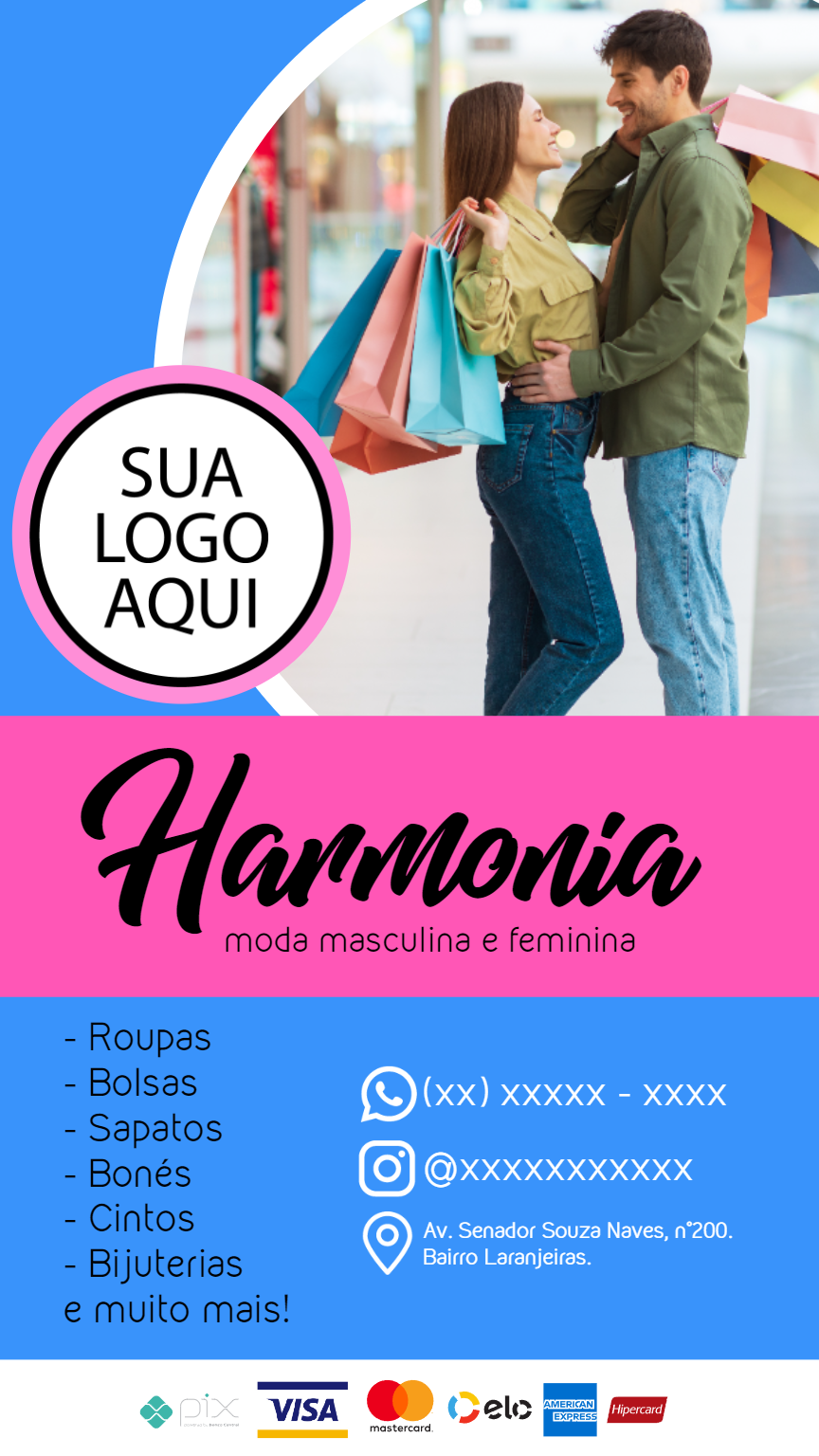 Flyer Editável para Loja de Roupas e Moda Masculina e Feminina Flyer Editável para Loja de Roupas e Moda Masculina e Feminina