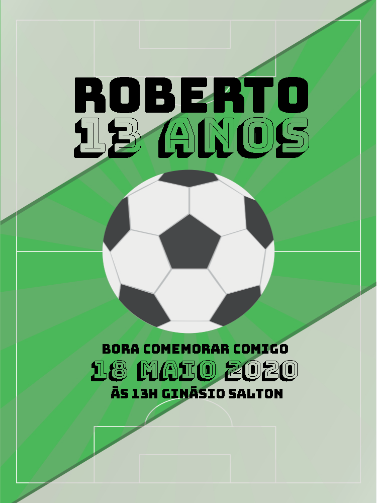 Convite de Aniversário Futebol para Editar Online Convite de Aniversário Futebol para Editar Online