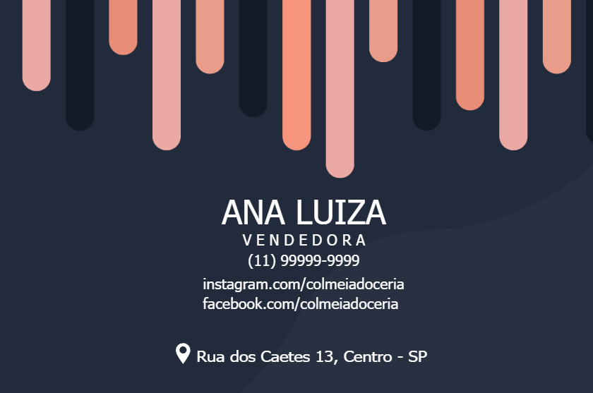 Cartão de Visita Doceria Design Moderno para Editar Online Cartão de Visita Doceria Design Moderno para Editar Online