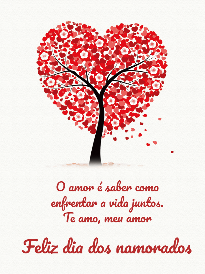 Cartão Dia dos Namorados com Árvore de Coração para Editar Online Cartão Dia dos Namorados com Árvore de Coração para Editar Online
