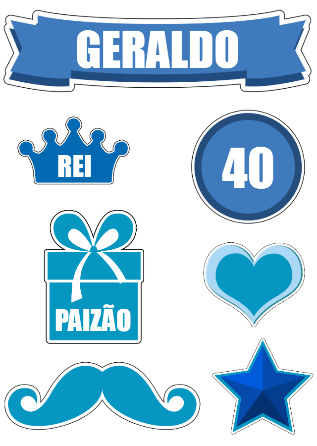 Topo de Bolo Dia dos Pais Azul Editável para Imprimir Topo de Bolo Dia dos Pais Azul Editável para Imprimir