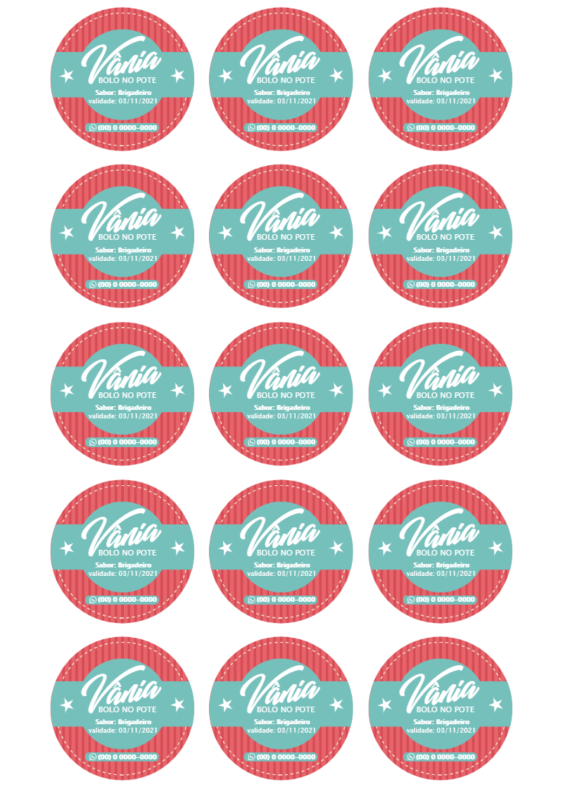 Adesivo para Bolo no Pote com Design Moderno para Editar Online Adesivo para Bolo no Pote com Design Moderno para Editar Online