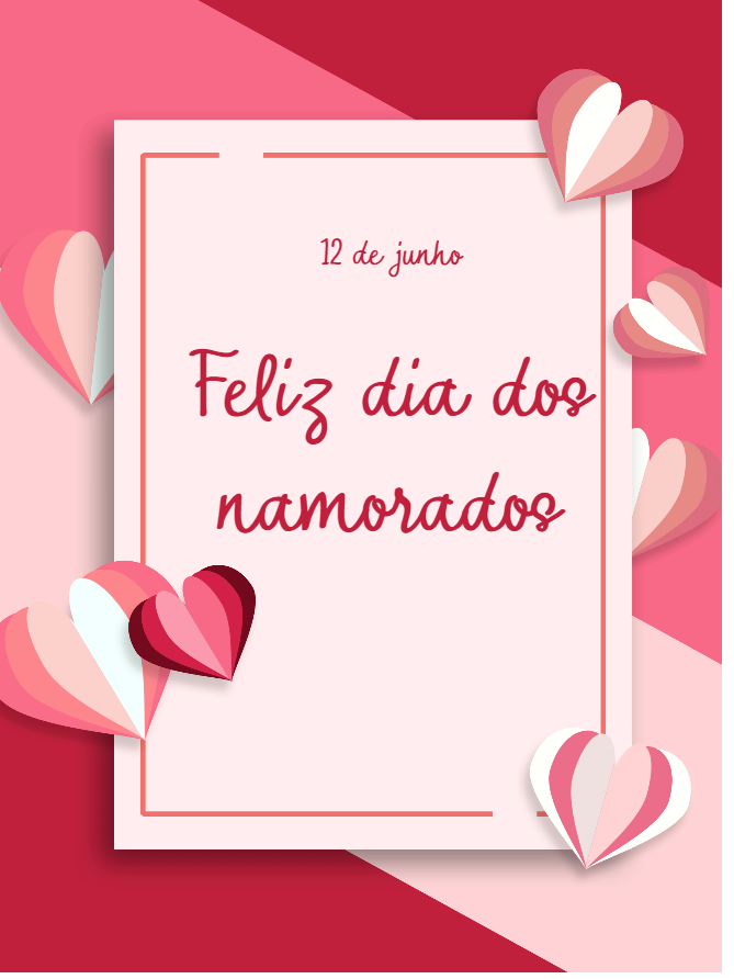 Cartão Dia dos Namorados com Corações para Editar Online Cartão Dia dos Namorados com Corações para Editar Online