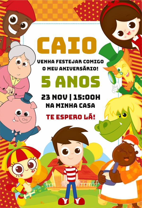 Convite de Aniversário Sítio do Picapau Amarelo para Editar Convite de Aniversário Sítio do Picapau Amarelo para Editar