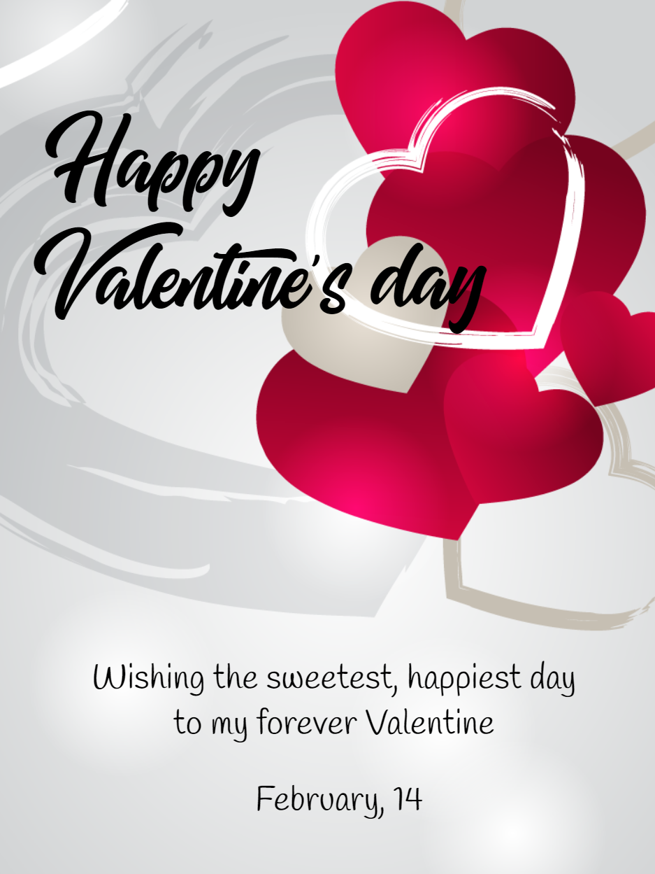 Cartão de Dia dos Namorados com Corações para Editar Online Cartão de Dia dos Namorados com Corações para Editar Online