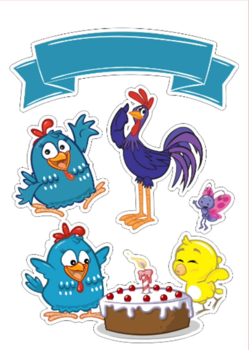 Topo de Bolo Galinha Pintadinha Editável para Imprimir Topo de Bolo Galinha Pintadinha Editável para Imprimir