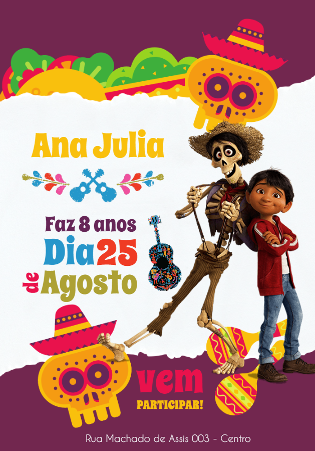 Convite Aniversário Viva a Vida é uma Festa para Editar Online Convite Aniversário Viva a Vida é uma Festa para Editar Online