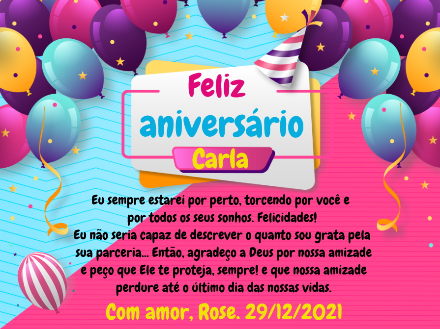 Cartão de Aniversário com Balões Coloridos para Editar Online Cartão de Aniversário com Balões Coloridos para Editar Online