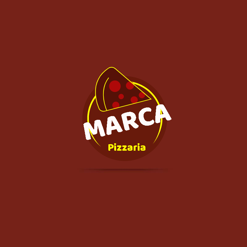 Logo para Pizzaria com fatia de pizza Editável Online