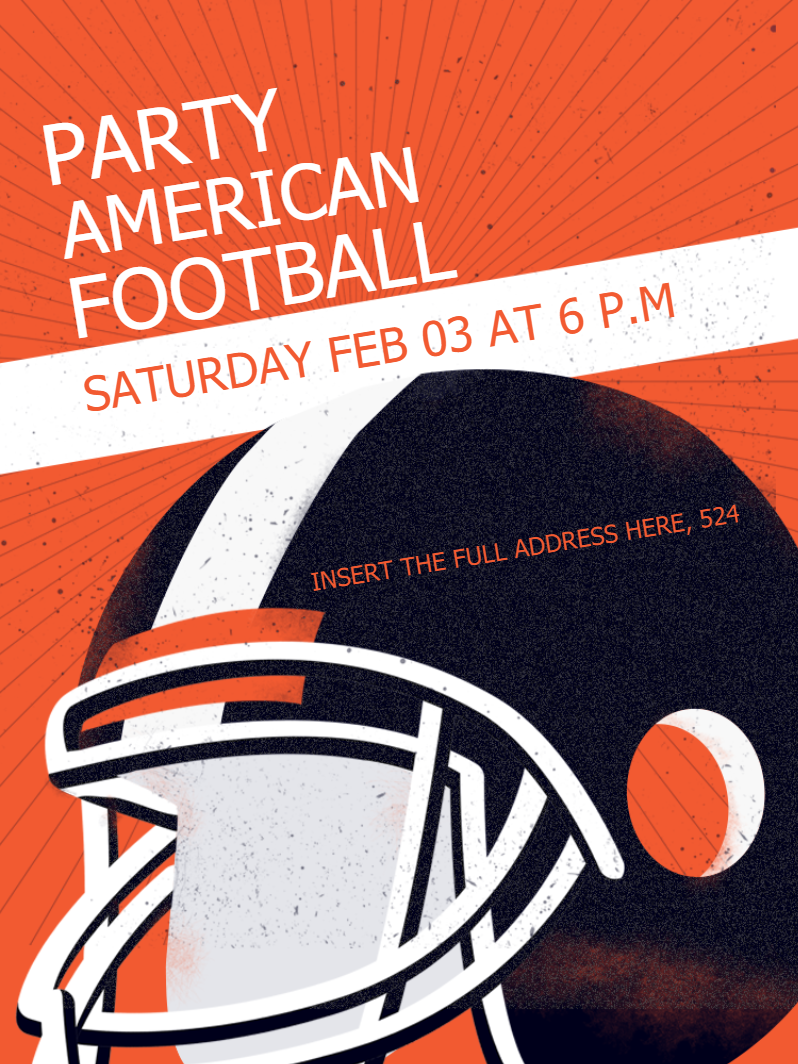 Convite de Futebol Americano com Capacete para Editar Online Convite de Futebol Americano com Capacete para Editar Online