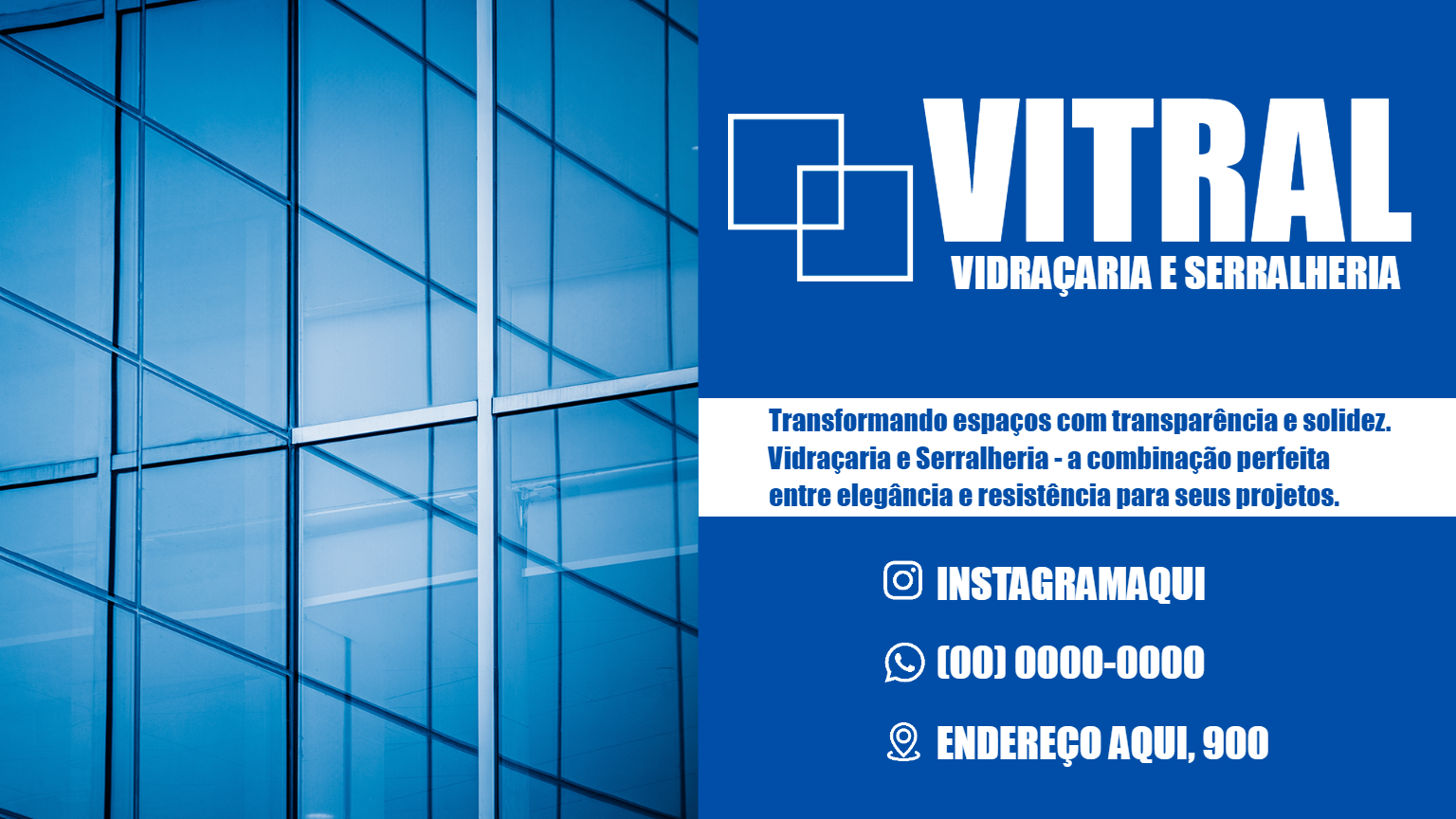 Cartão de Visita Vidraçaria e Serralheria para Editar Online Cartão de Visita Vidraçaria e Serralheria para Editar Online