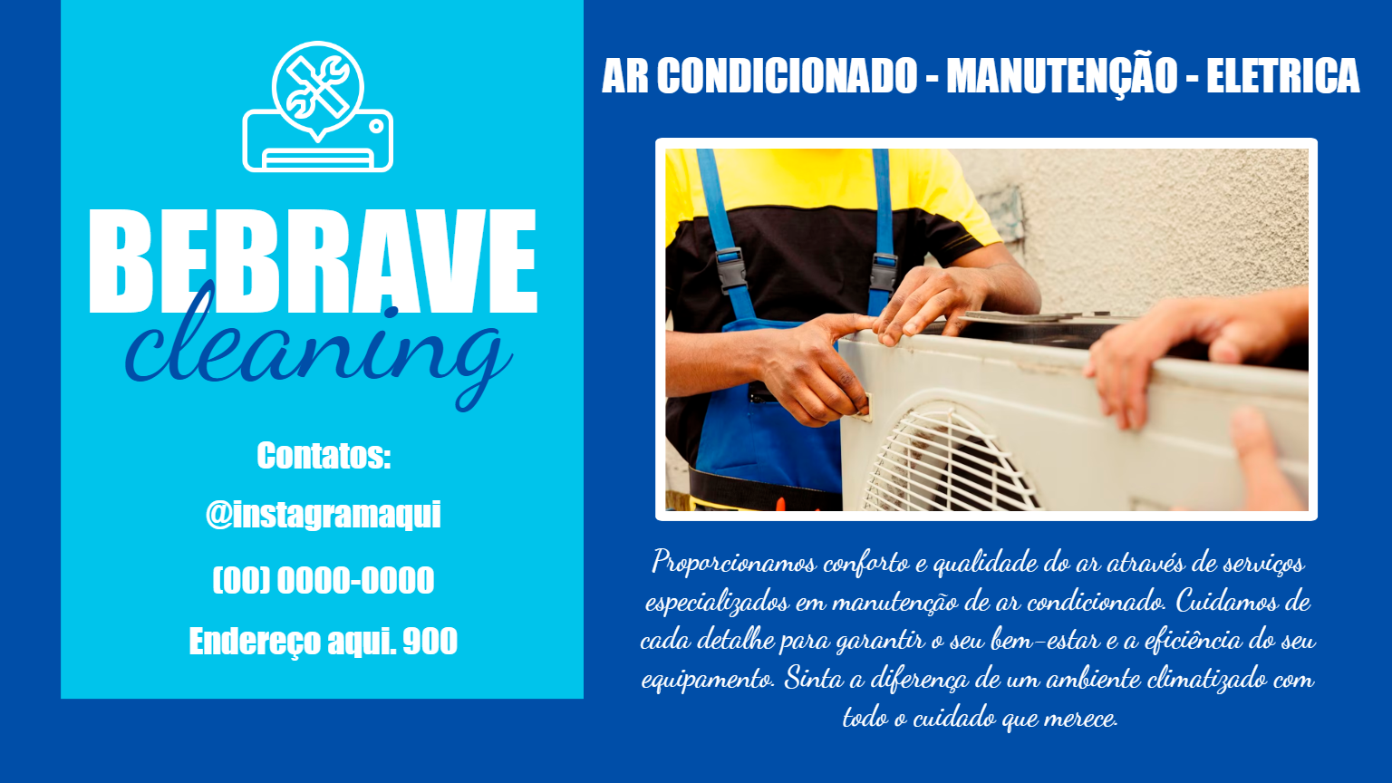 Cartão de Visita Ar Condicionado Profissional para Editar Cartão de Visita Ar Condicionado Profissional para Editar