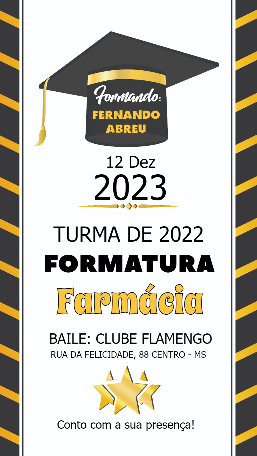 Convite Formatura Farmácia Moderno para Editar Online Convite Formatura Farmácia Moderno para Editar Online