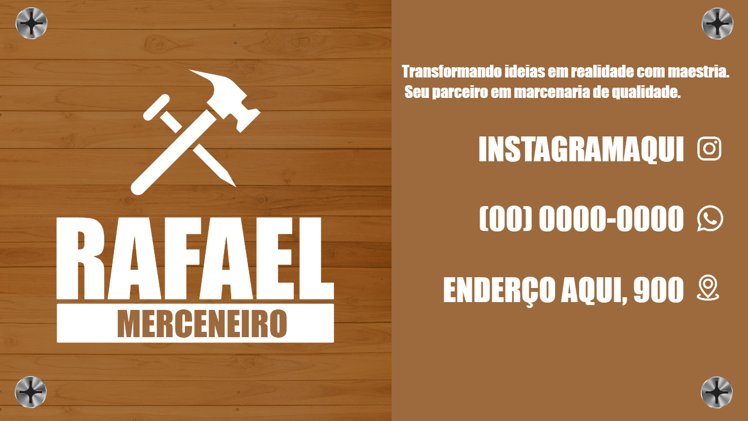 Cartão de Visita Marceneiro com Ferramentas para Editar Online Cartão de Visita Marceneiro com Ferramentas para Editar Online