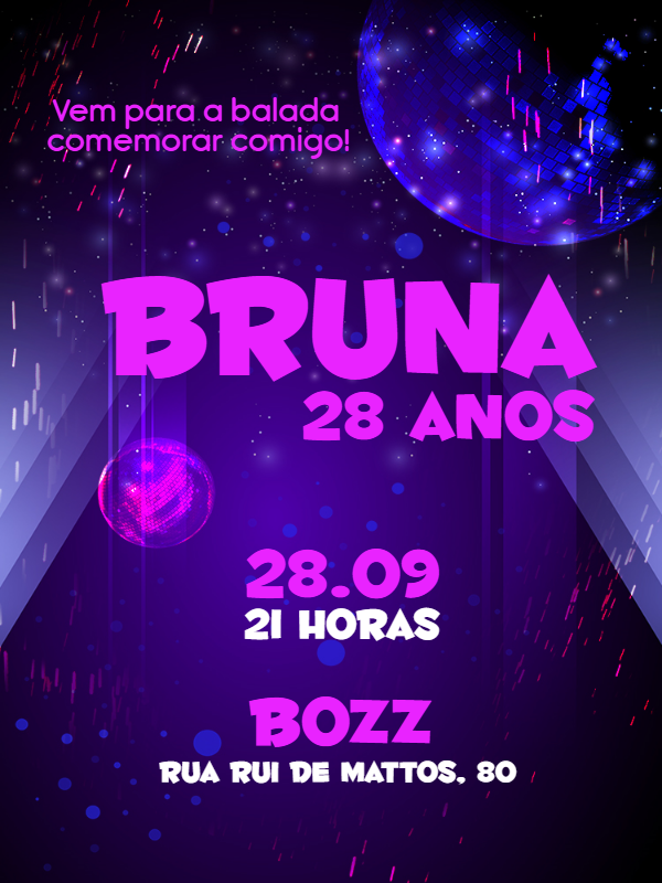Convite de Aniversário Balada Neon para Editar Online Convite de Aniversário Balada Neon para Editar Online