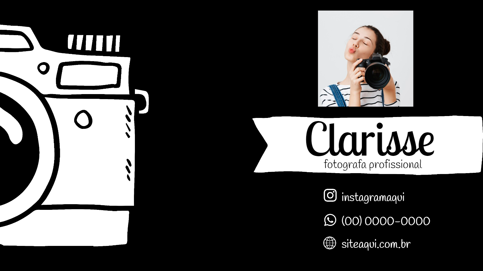 Cartão de Visita Fotografia Ilustrado para Editar Online Cartão de Visita Fotografia Ilustrado para Editar Online