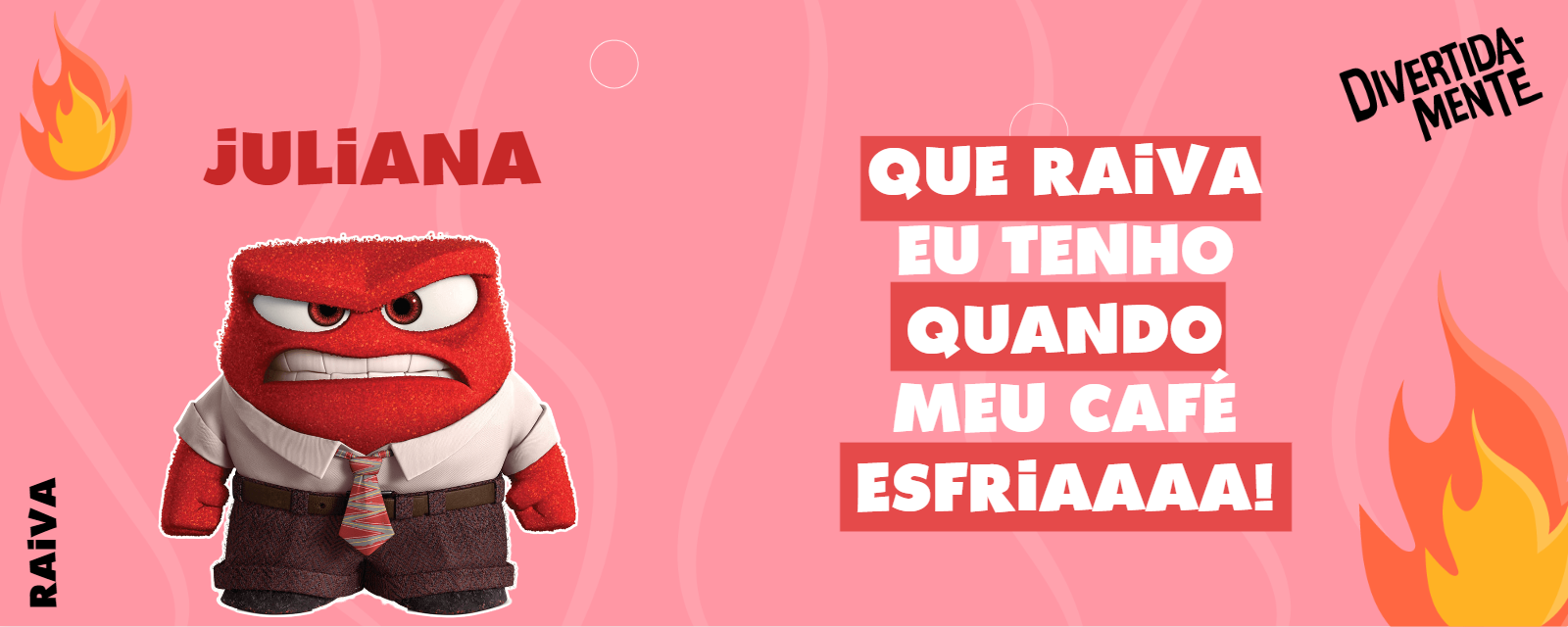 Arte de Caneca Divertida Mente Raiva com Nome para Editar Arte de Caneca Divertida Mente Raiva com Nome para Editar