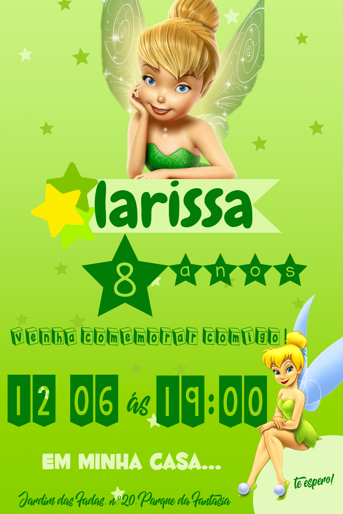 Convite Aniversário Tinker Bell Editável Online Convite Aniversário Tinker Bell Editável Online