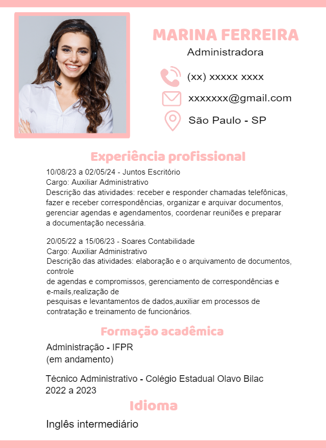 Currículo com Foto Profissional para Editar Online Currículo com Foto Profissional para Editar Online