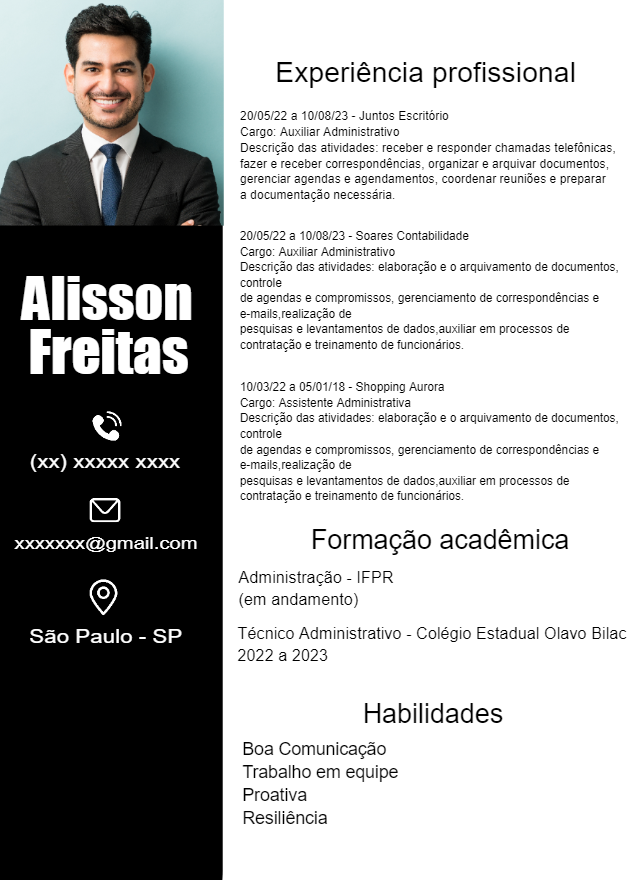 Currículo Profissional com Foto para Editar Online e Baixar Currículo Profissional com Foto para Editar Online e Baixar