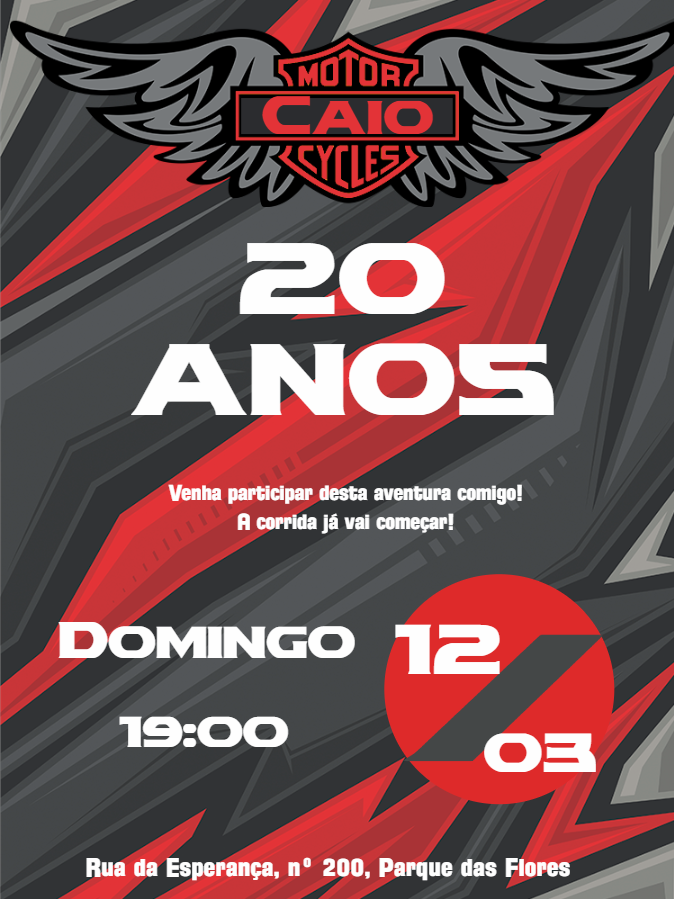 Convite de Aniversário Motocross Radical para Editar Online Convite de Aniversário Motocross Radical para Editar Online