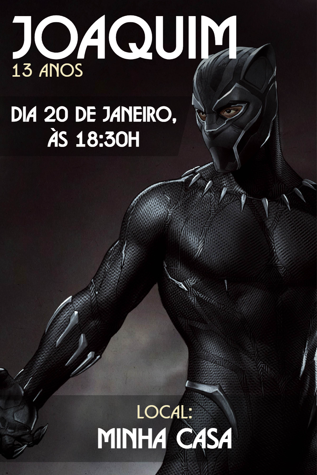 Convite de Aniversário Pantera Negra Editável para Enviar Online Convite de Aniversário Pantera Negra Editável para Enviar Online