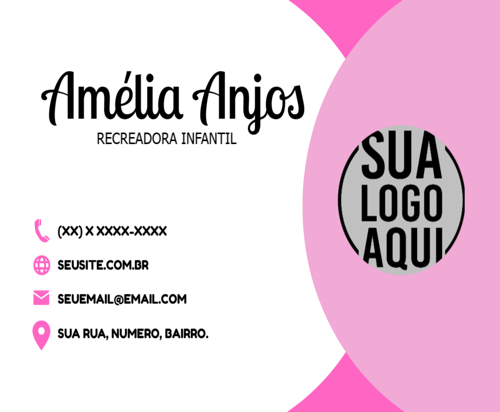 Cartão de Visita Digital Feminino e Moderno para Editar Cartão de Visita Digital Feminino e Moderno para Editar