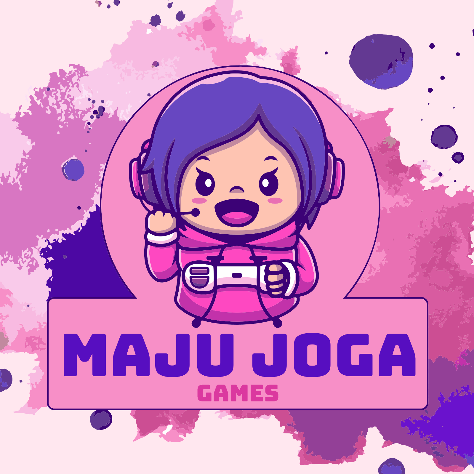 Logo Menina Gamer com Personagem para Editar Online