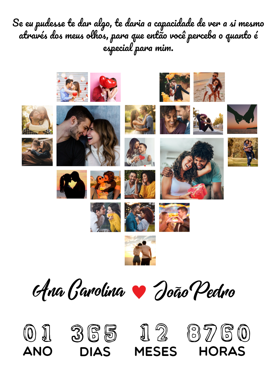 Quadro de Aniversário de Namoro com Fotos para Editar Online Quadro de Aniversário de Namoro com Fotos para Editar Online