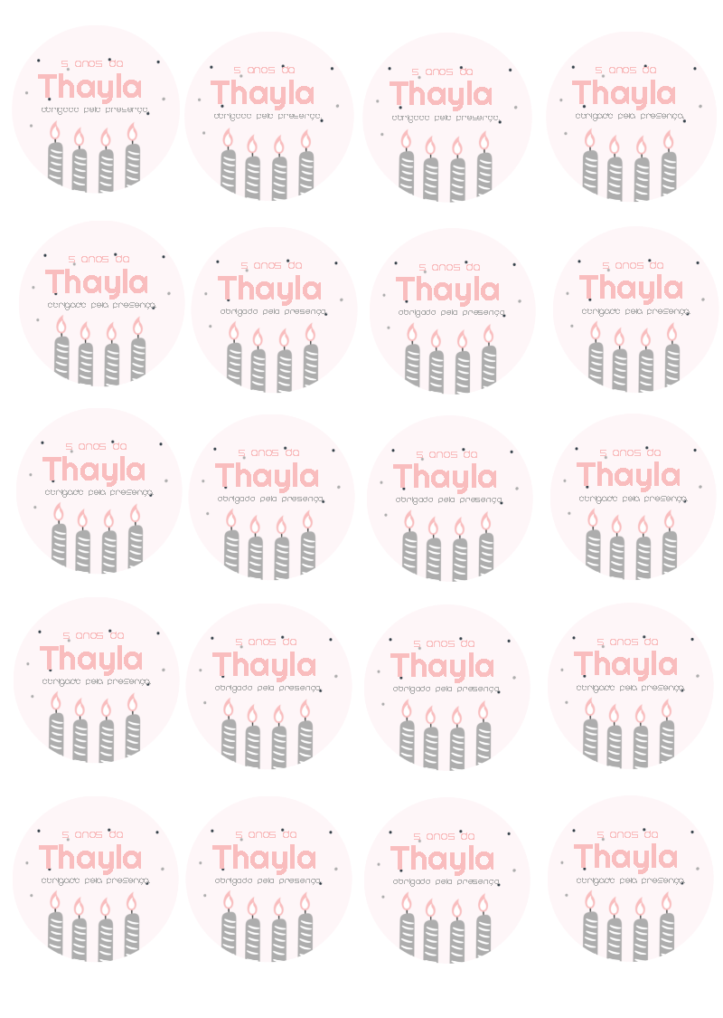 Tag de Aniversário com Velinhas Rosa para Editar Online Tag de Aniversário com Velinhas Rosa para Editar Online