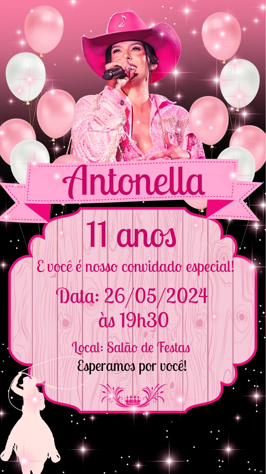 Convite de Aniversário Ana Castela para Editar Online Convite de Aniversário Ana Castela para Editar Online