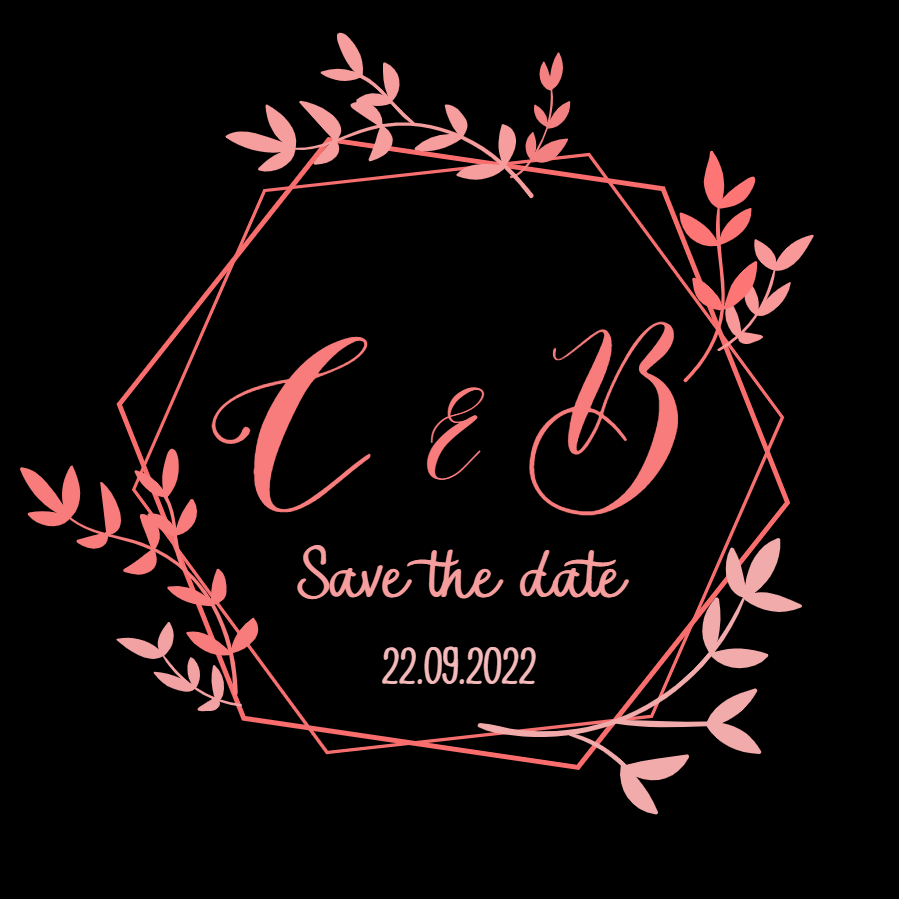 Logo Monograma Casamento com Folhas para Editar Online Logo Monograma Casamento com Folhas para Editar Online