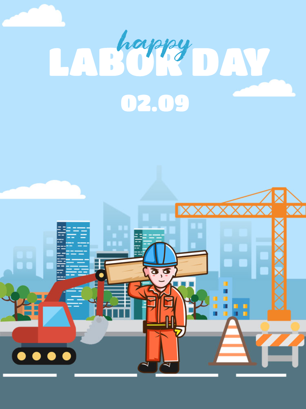 Labor Day Poster with Worker Illustration to Edit Online Labor Day Poster with Worker Illustration to Edit Online