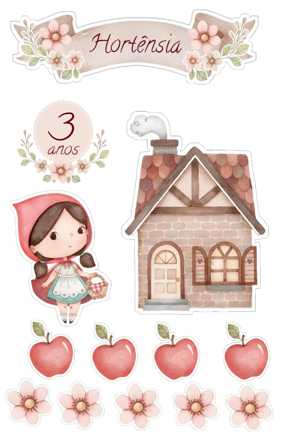 Topo de Bolo Chapeuzinho Vermelho para Editar e Imprimir Topo de Bolo Chapeuzinho Vermelho para Editar e Imprimir