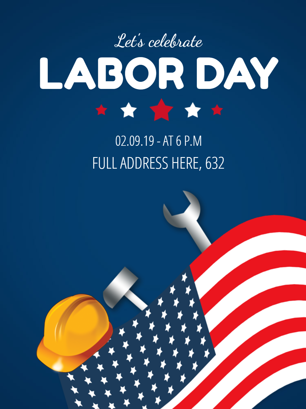 Labor Day Invitation with American Flag to Edit Online Labor Day Invitation with American Flag to Edit Online