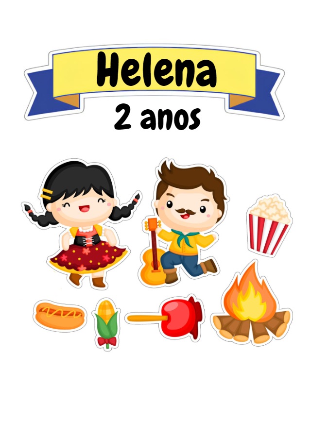 Topo de Bolo Festa Junina com Personagens para Editar Online Topo de Bolo Festa Junina com Personagens para Editar Online