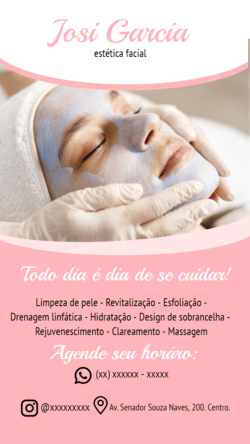 Flyer de Estética Facial Editável para Divulgar Seus Serviços Flyer de Estética Facial Editável para Divulgar Seus Serviços