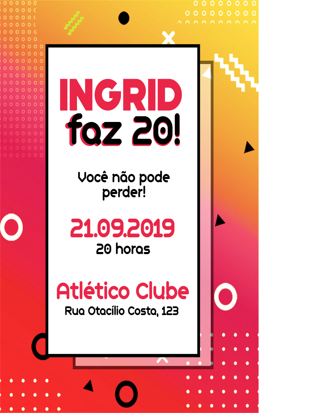 Convite de Aniversário Moderno e Geométrico para Editar Online